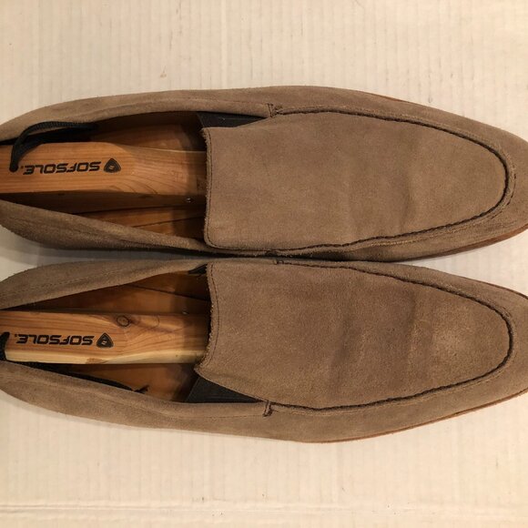 Millburn co men's tan leather suede slip on loafers dress shoes size: 11.5 - Picture 2 of 8